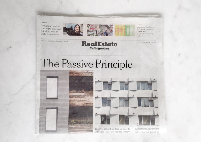 New York Times Passive House article featuring Caliper Studio